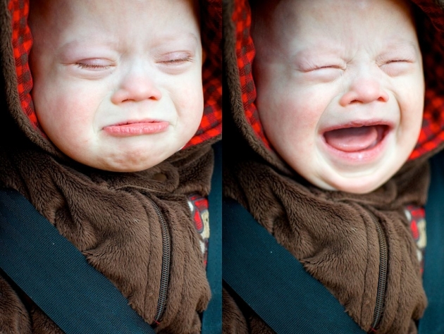 Baby with Down syndrome upset and crying! 